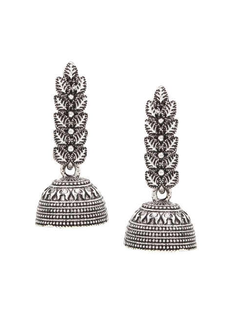

SATCHEL Silver-Toned Contemporary Jhumkas
