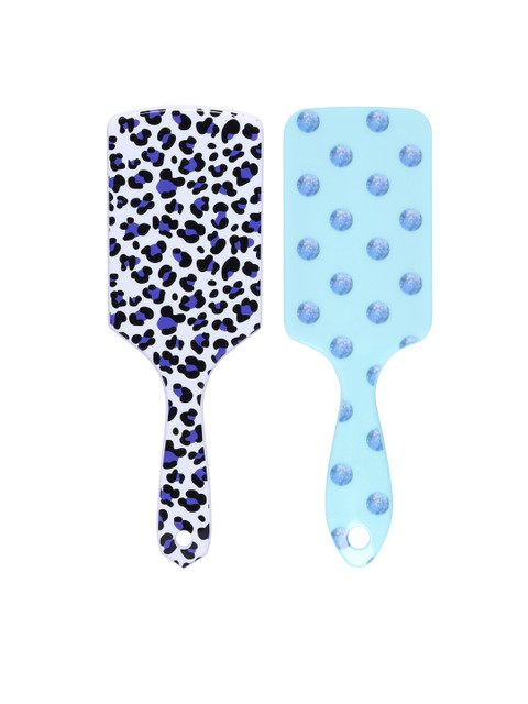 

CUTECUMBER Set of 2 Lavender & Turquoise Blue Printed Hair Brushes
