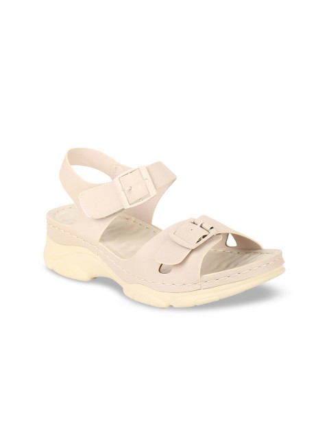 

Bata Women Beige Solid Sandals