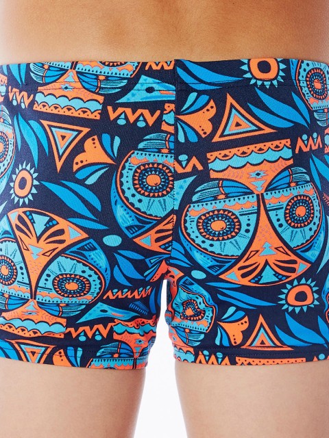 

Nabaiji By Decathlon Boys Blue & Orange Printed Boxer Swim Shorts