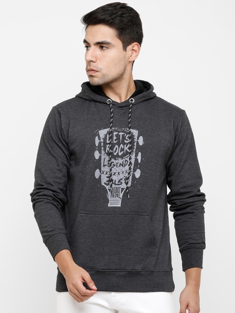 

MADSTO Men Charcoal Printed Sweatshirt