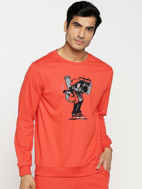 

Bewakoof Men Red Printed Sweatshirt