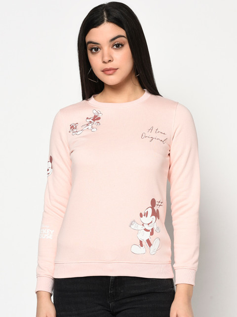 

METTLE Women Pink Solid Sweatshirt