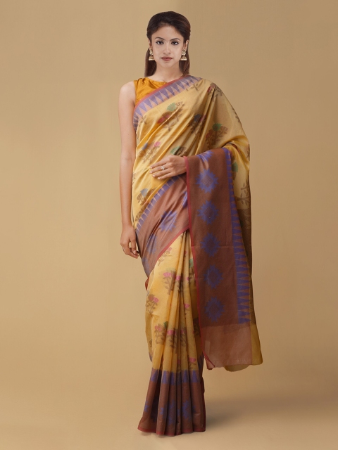 

Unnati Silks Brown Silk Cotton Woven Design Banarasi Handloom Saree