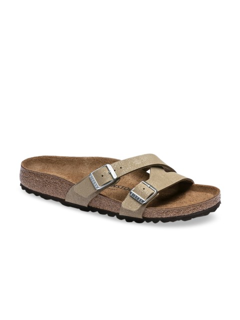 

Birkenstock Women Brown Solid Yao Vegan Balance Narrow Width Flats