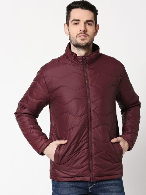 

Bewakoof Men Maroon Solid Quilted Jacket