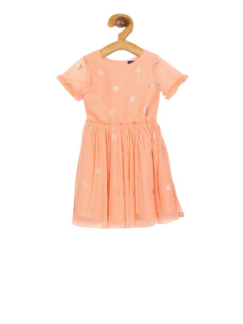 

Allen Solly Girls Orange Printed Fit and Flare Dress