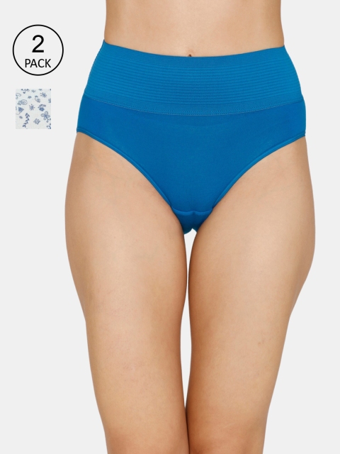 

Zivame Women Pack Of 2 Assorted Hipster Briefs ZI2385FASHGBLUE