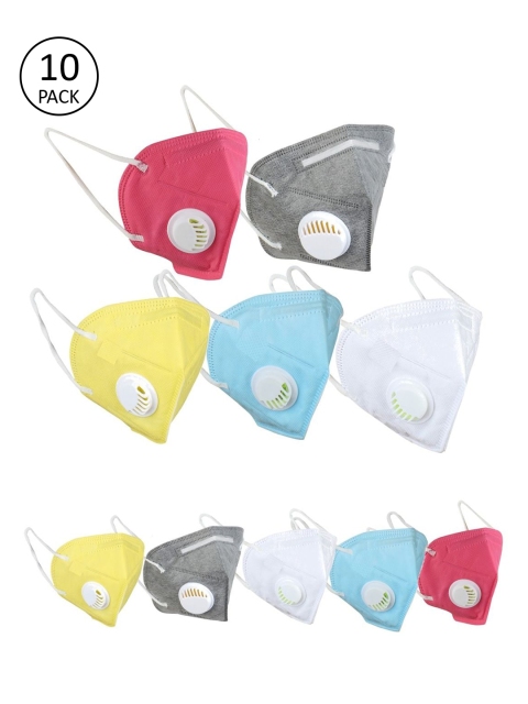

OOMPH Unisex Pack Of 10 5-Ply Reusable Anti-Pollution KN95 Masks, White