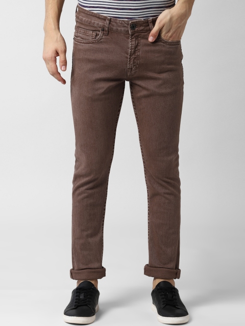 

Peter England Casuals Men Brown Slim Fit Mid-Rise Clean Look Stretchable Jeans