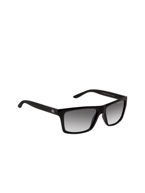 

David Blake Unisex Black Rectangle Sunglasses CNSGDB2008