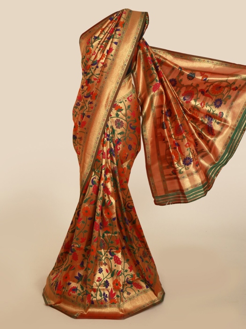 

Pothys Gold-Toned Woven Design Jute Silk Saree
