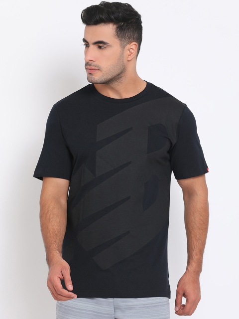 

New Balance Men Black Printed Round Neck T-shirt