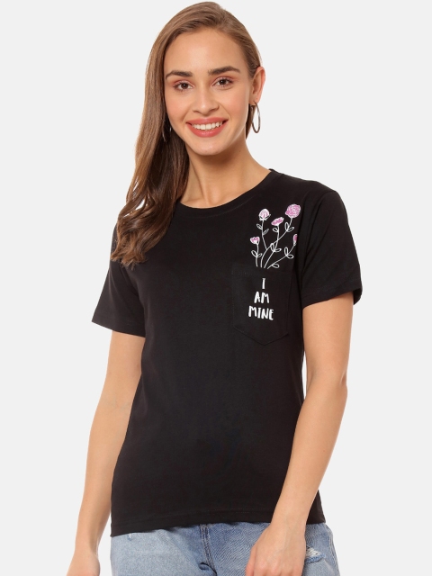 

Campus Sutra Women Black Printed Top