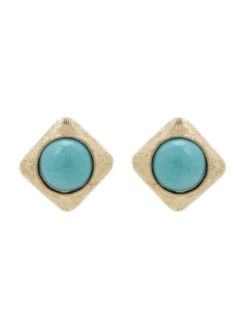 

SATCHEL Turquoise Blue & Gold-Toned Square Studs