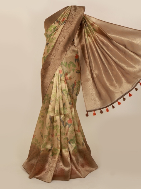 

Pothys Gold-Toned Woven Design Cotton Blend Saree