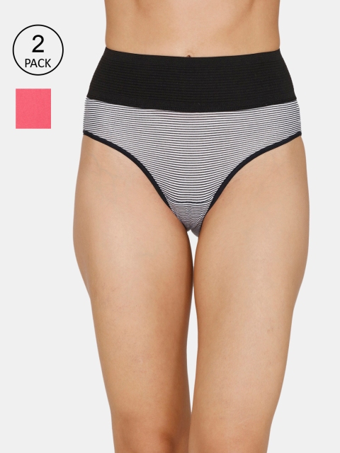 

Zivame Women Pack Of 2 Assorted Hipster Briefs ZI2385FASHRBLAK
