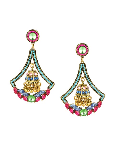 

DESI COLOUR Multicoloured Contemporary Drop Earrings, Multi