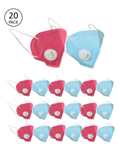 

OOMPH Unisex Pack Of 20 5-Ply Reusable Anti-Pollution KN95 Masks, Blue