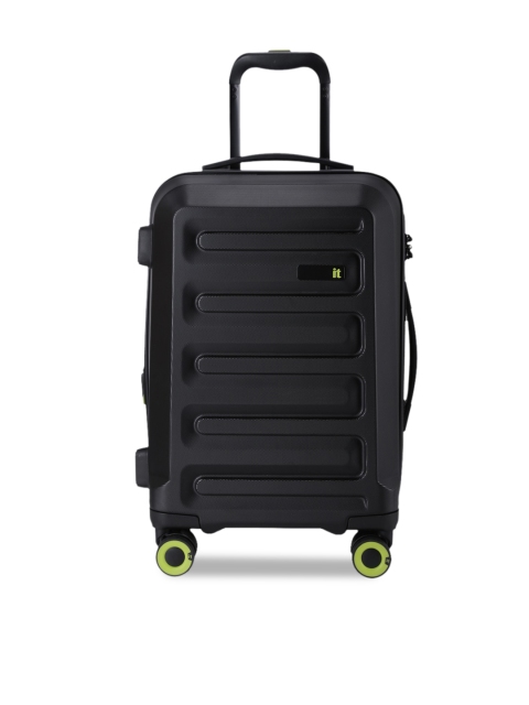 

IT luggage Black Solid Hard-Sided Cabin Trolley Suitcase
