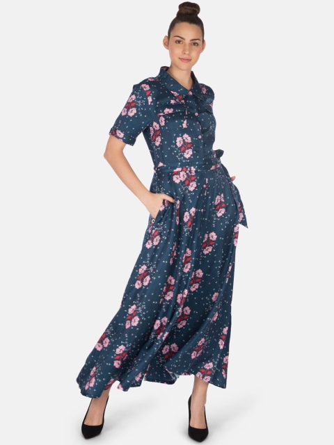 

Smugglerz Women Navy Blue Printed Maxi Dress
