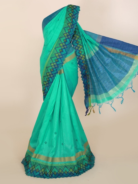 

Pothys Blue Woven Design Jute Silk Saree