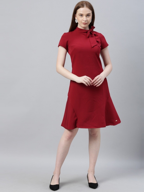 

Park Avenue Woman Women Red Solid A-Line Dress