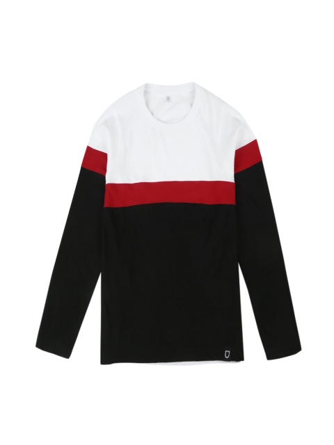 

Urbano Juniors Boys White & Black Colourblocked Round Neck T-shirt