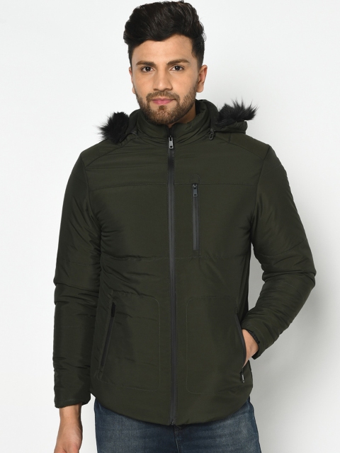 

METTLE Men Green Solid Parka
