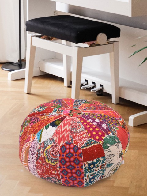 

Tistabene Red & Green Printed Patchwork Cushion With Filling
