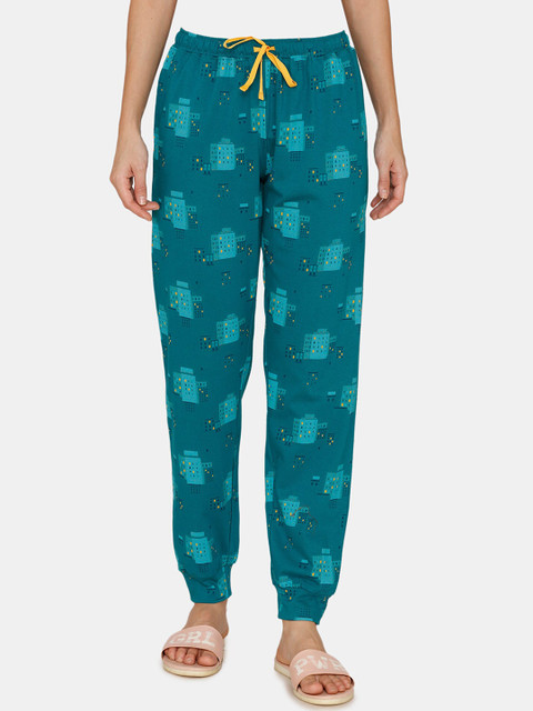 

Zivame Women Blue Printed Lounge Pants