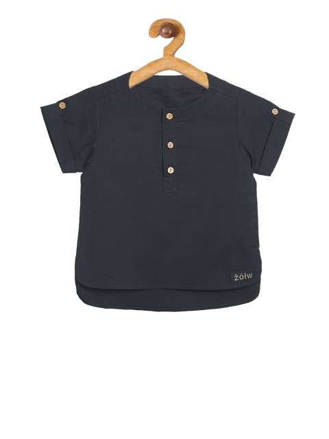 

Zotw Unisex Kids Black Pathani Kurta