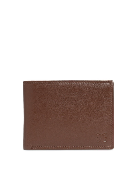 

EVER HYDE Men Brown Solid Leather Two Fold Wallet