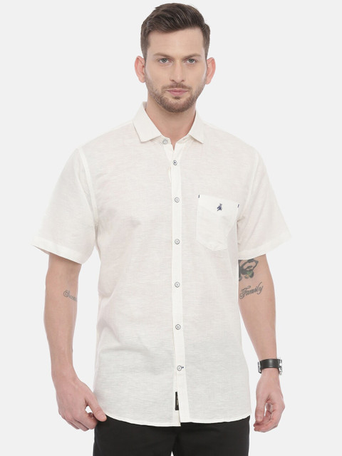 

Khoday Williams Men Off-White Regular Fit Solid Casual Shirt