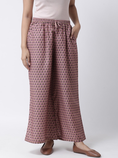 

Hangup Women Pink & Pink Checked Straight Palazzos