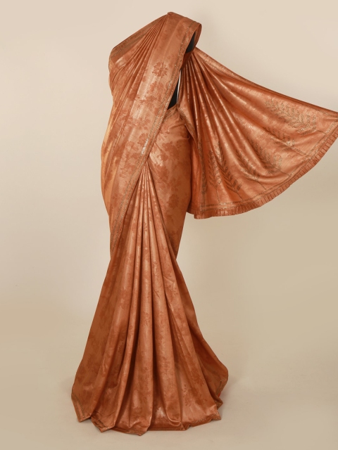 

Pothys Brown Woven Design Pure Georgette Saree