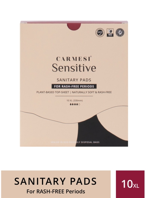 

CARMESI Pack of 10 XL Sensitive Sanitary Pads, White