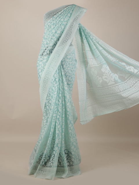 

Pothys Blue Woven Design Jute Silk Saree