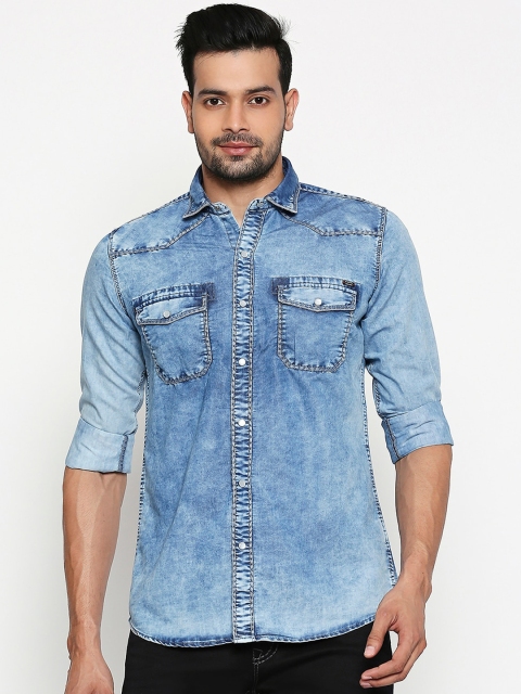

Lawman pg3 Men Blue Slim Fit Faded Casual Shirt