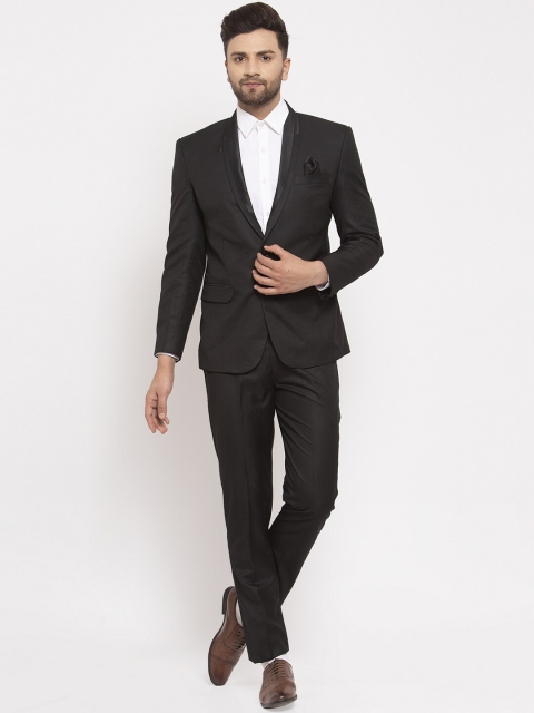 KLOTTHE Men Black Solid Slim-Fit Tuxedo Party Suit