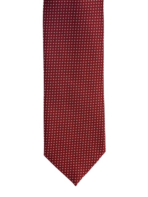 

BuckleUp Men Maroon & White Woven Design Broad Tie
