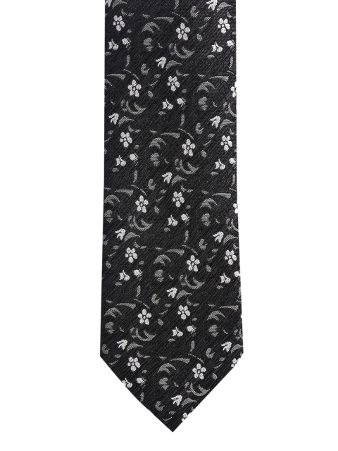

BuckleUp Men Black & Grey Printed Broad Tie