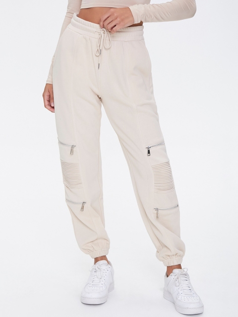 

FOREVER 21 Women Beige Regular Fit Solid Joggers
