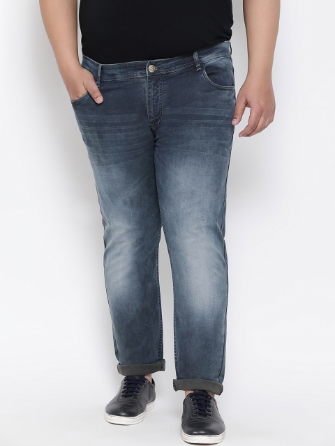 

FEVER Men Navy Blue Slim Fit Mid-Rise Low Distress Stretchable Jeans