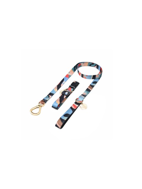 

Heads Up For Tails Multicoloured Shivan & Narresh Leger Leisure Dog Collar & Leash Set, Multi