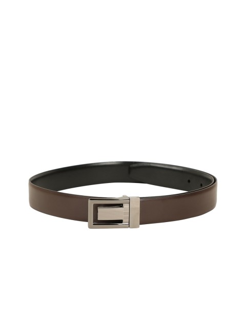 

ZEVORA Men Brown & Black Solid Reversible Belt