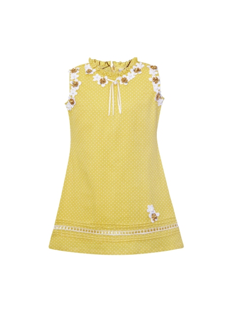 

Daffodils GIRLS WEAR Girls Yellow & White Printed A-Line Dress