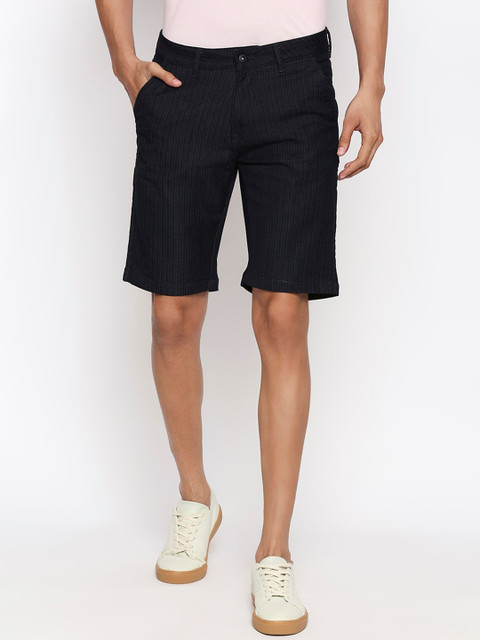 

Killer Men Navy Blue Striped Slim Fit Regular Shorts