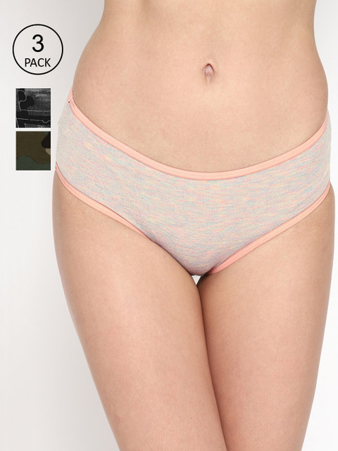 

Skidlers Women Pack of 3 Assorted Printed Hipster Briefs SKD-BRIEF-41-GREEN-42-BLACK-46, Multi