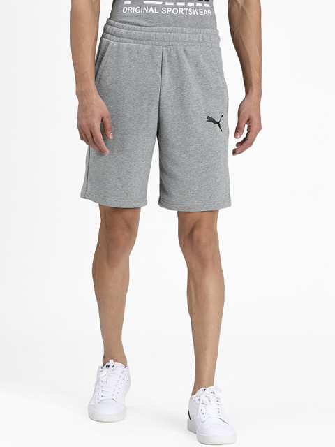 

Puma Men Grey Solid Regular Fit Sports Shorts